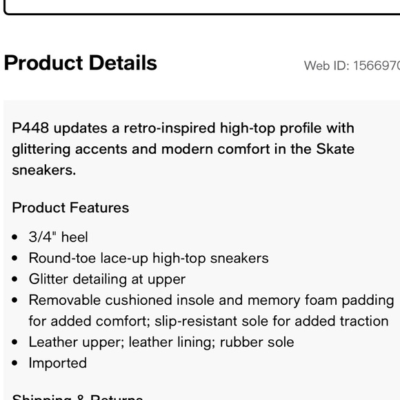 P448 Women’s Skate Glitter Lace-Up High Top Sneakers Size 38 Leather Shoe Italy - Picture 15 of 16